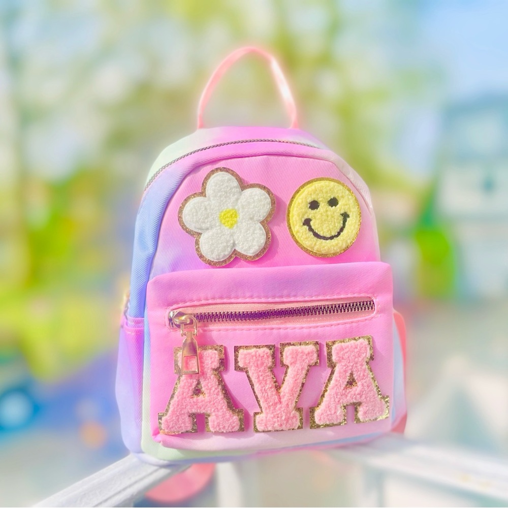 Custom tie dye mini backpack preschool daycare small backpack for girls